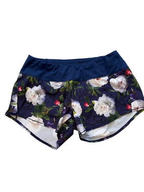 Oiselle blue floral Shorts
